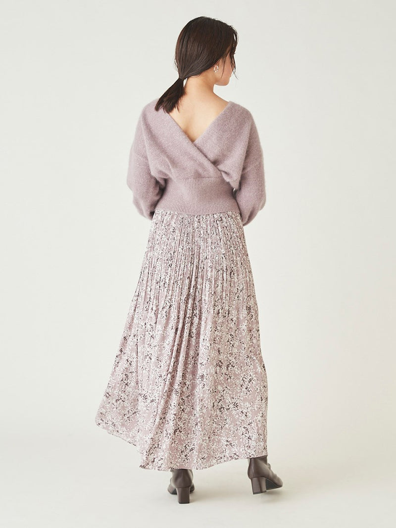 varie print random pleated skirt