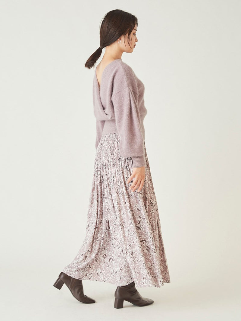 varie print random pleated skirt