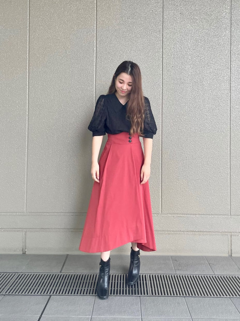 color flared skirt