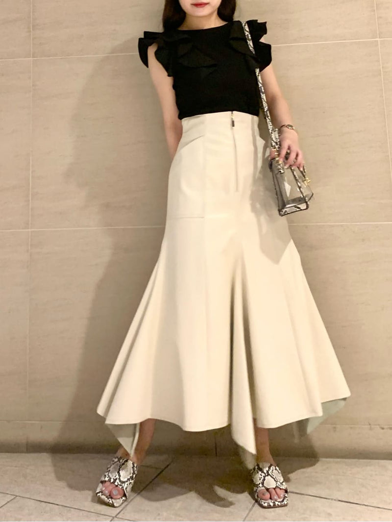 mermaid line denim skirt