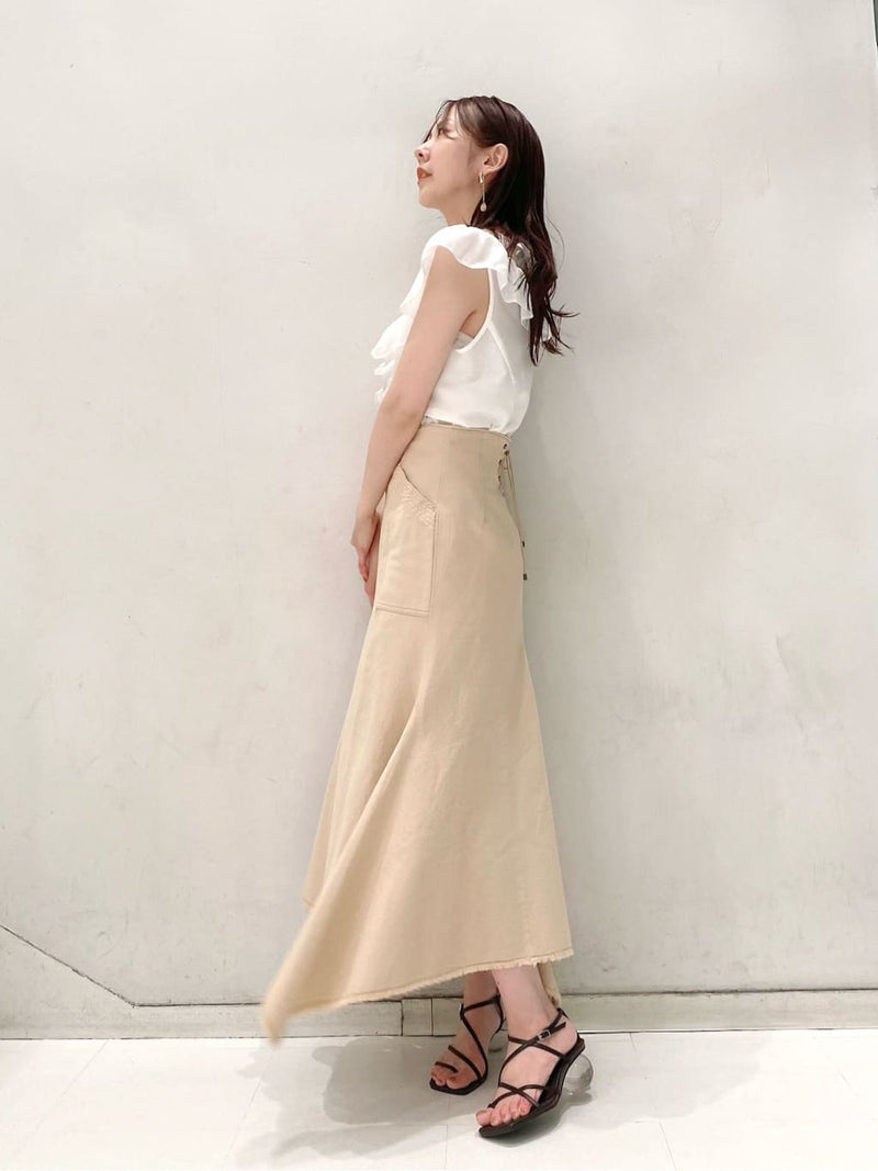 mermaid line denim skirt