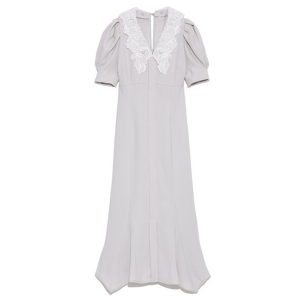 embroidered collar mermaid dress