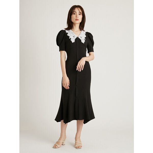 embroidered collar mermaid dress