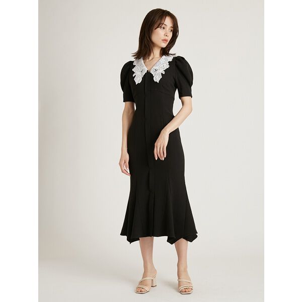 embroidered collar mermaid dress