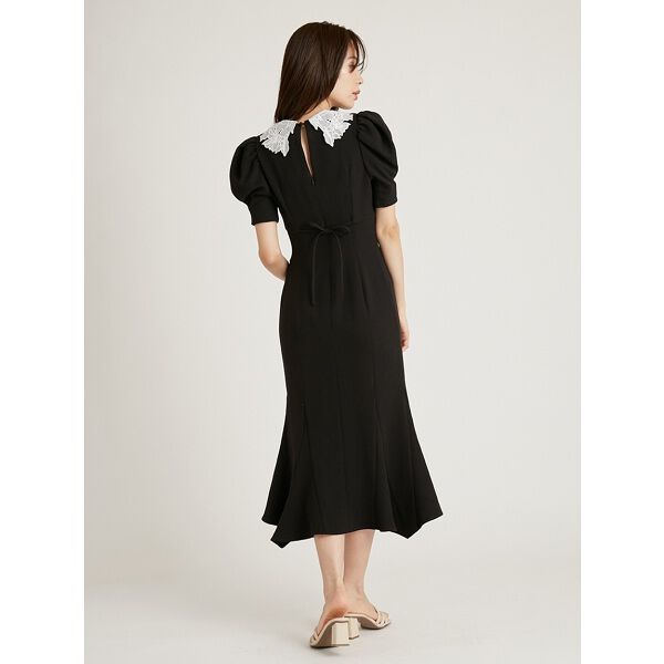 embroidered collar mermaid dress
