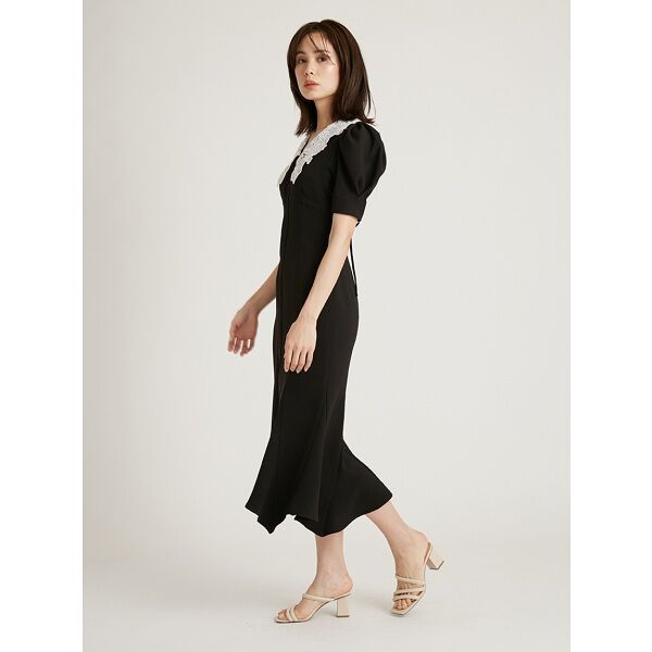 embroidered collar mermaid dress