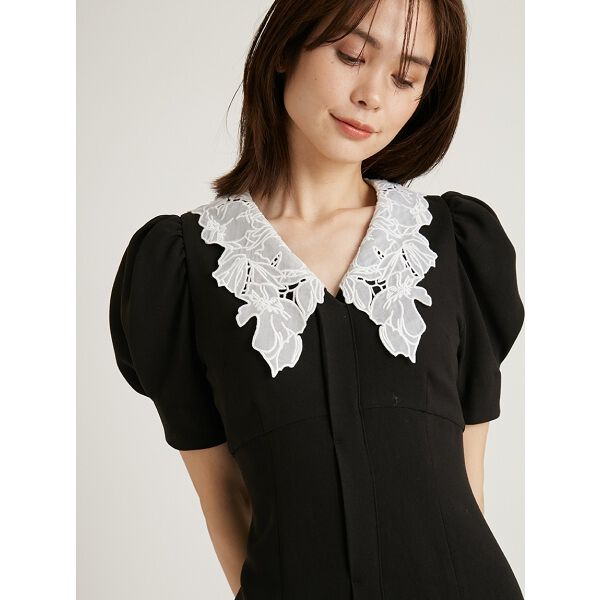 embroidered collar mermaid dress