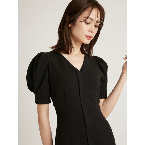 embroidered collar mermaid dress
