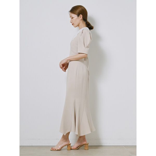 embroidered collar mermaid dress