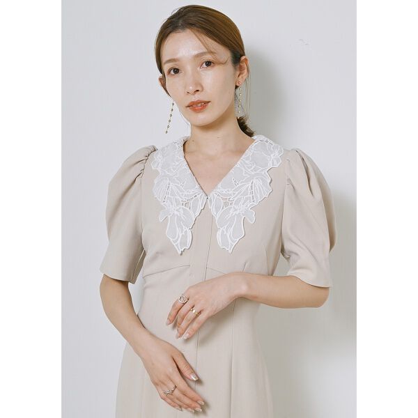 embroidered collar mermaid dress