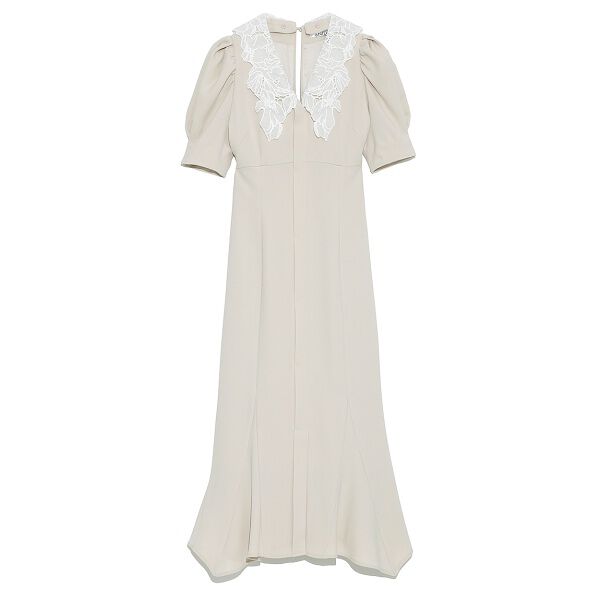 embroidered collar mermaid dress