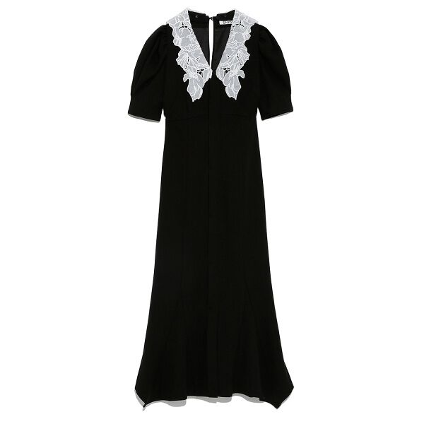 embroidered collar mermaid dress