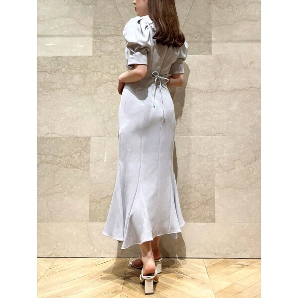 embroidered collar mermaid dress