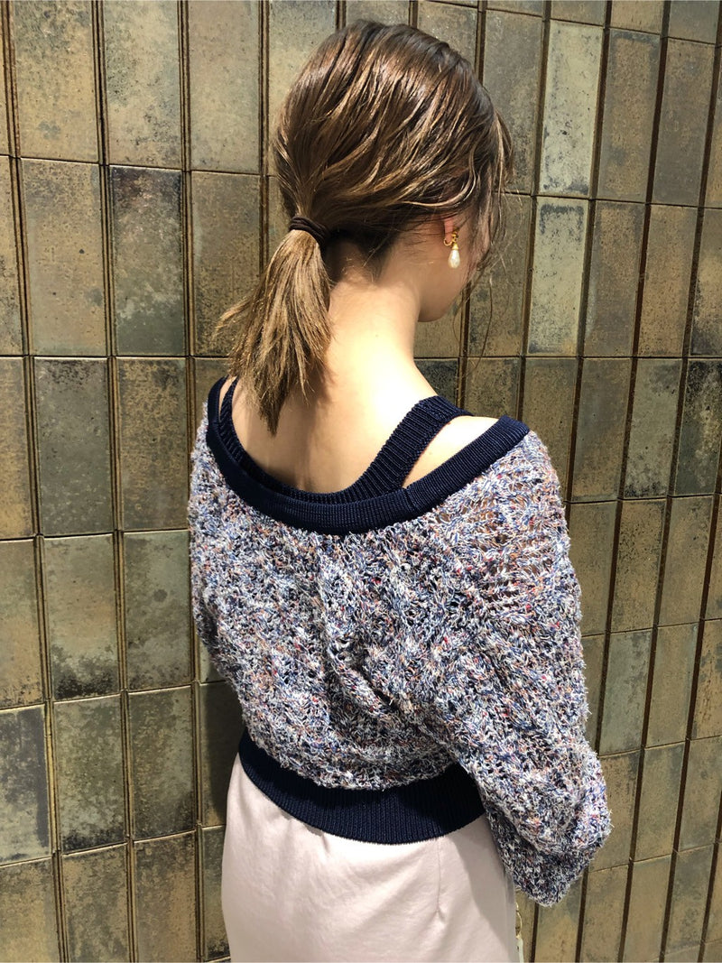 mixed knit tank