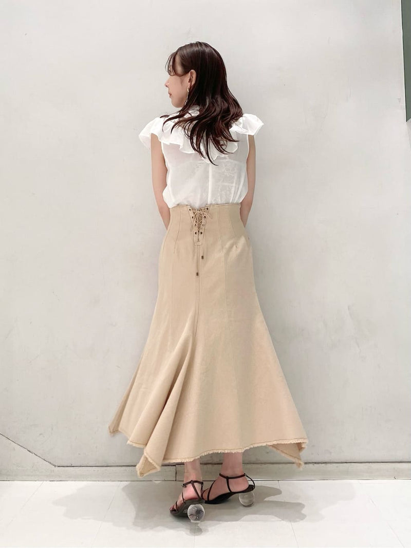 mermaid line denim skirt
