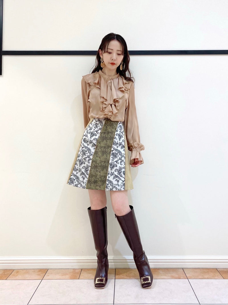 color block skirt
