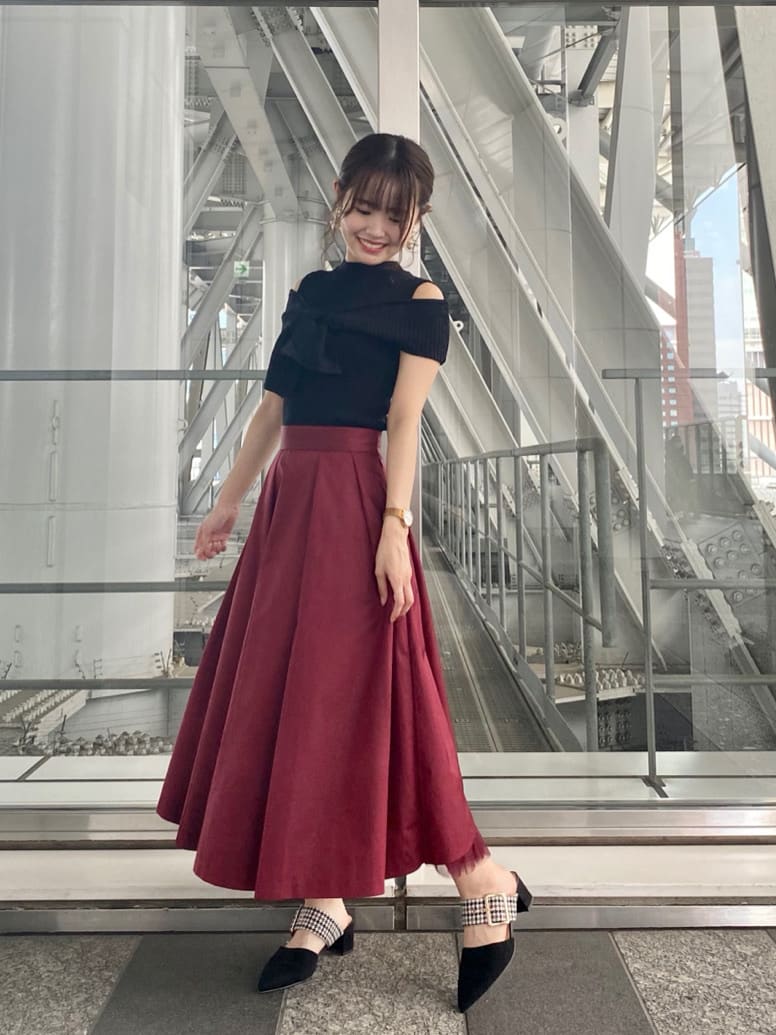 back tulate taffeta flared skirt