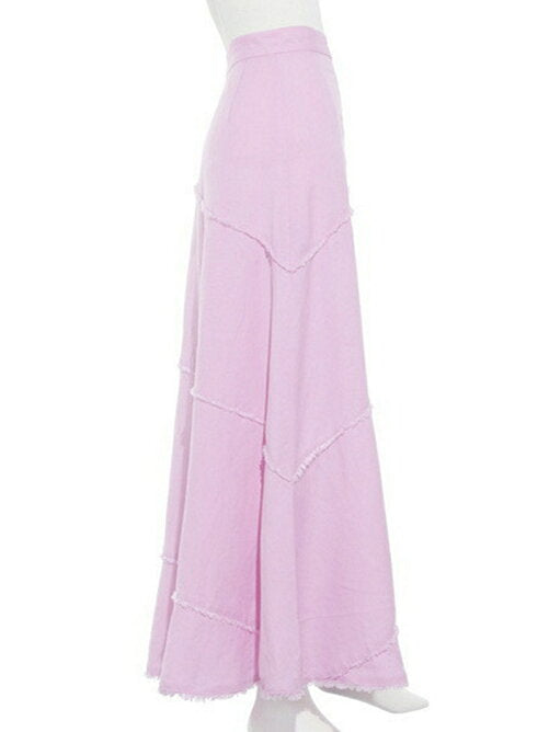 diagonal switching fringe hemp maxi sk