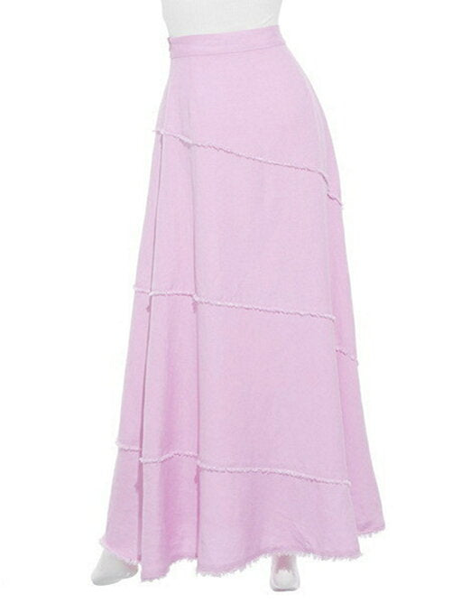 diagonal switching fringe hemp maxi sk