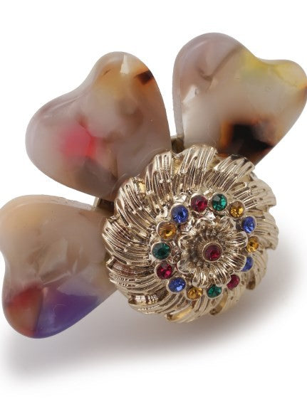 button x flower earring