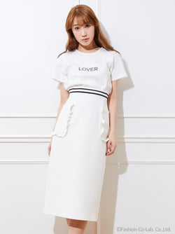 ruffle pocket tight skirt